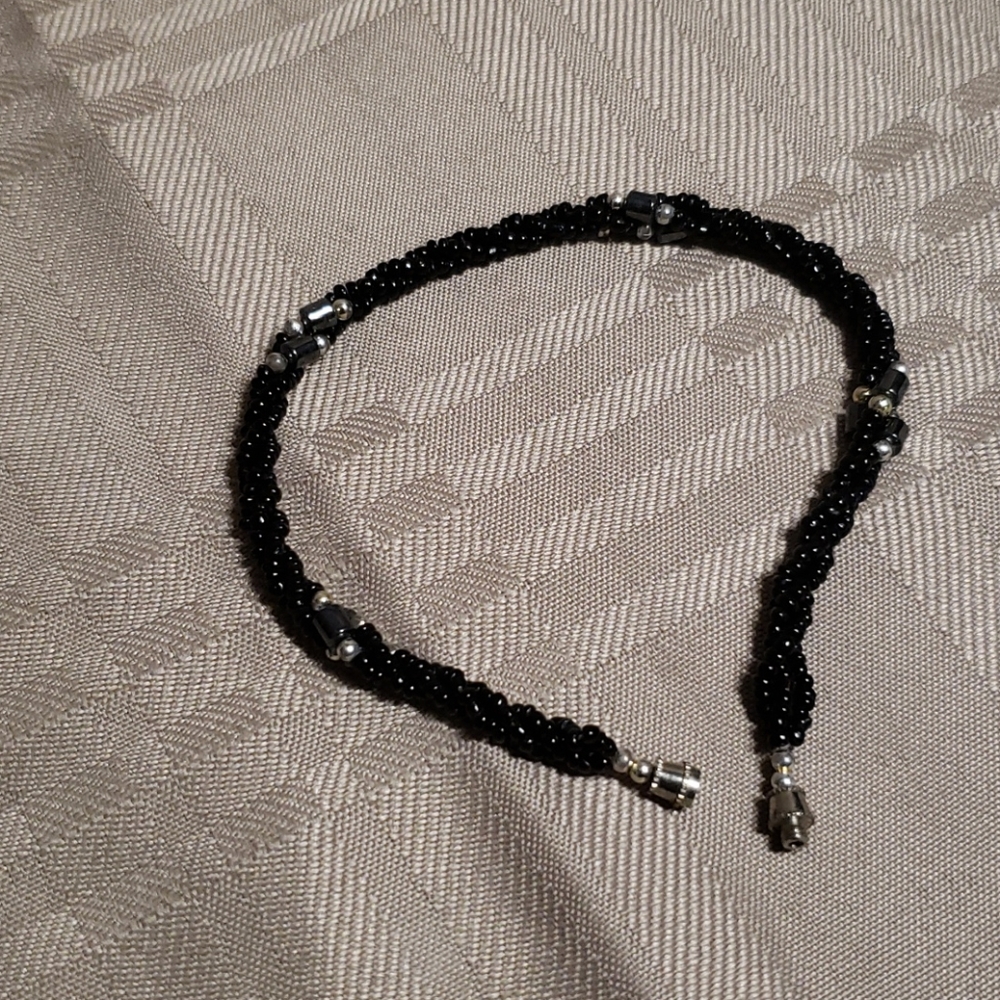 Black beaded anklet